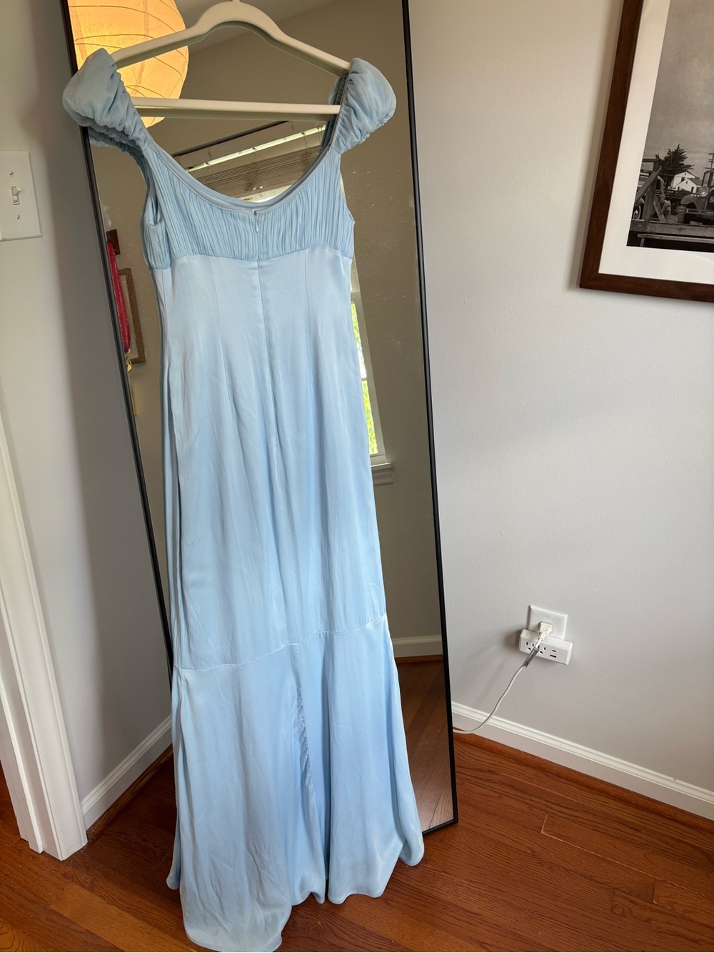 BHLDN Light Blue Cap Sleeve Gown